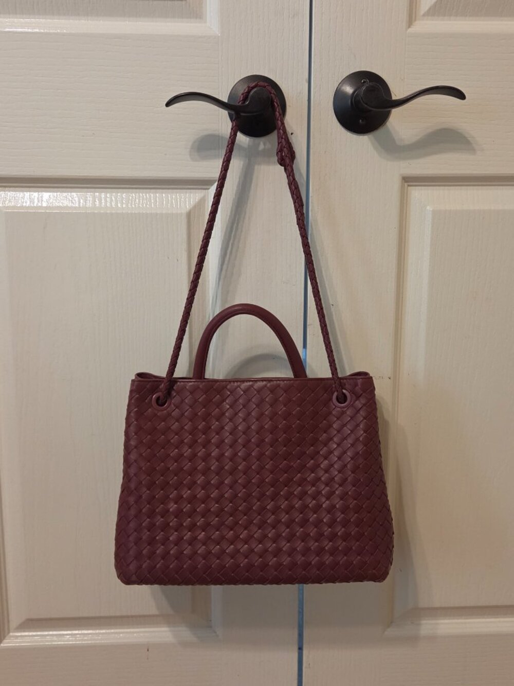 Quince Romy Handwoven Satchel Merlot - Picture 9 of 9